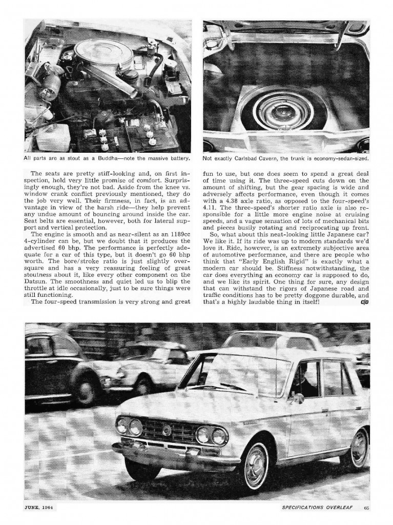 Datsun 410 road test June 1964 Car and Driver (2)