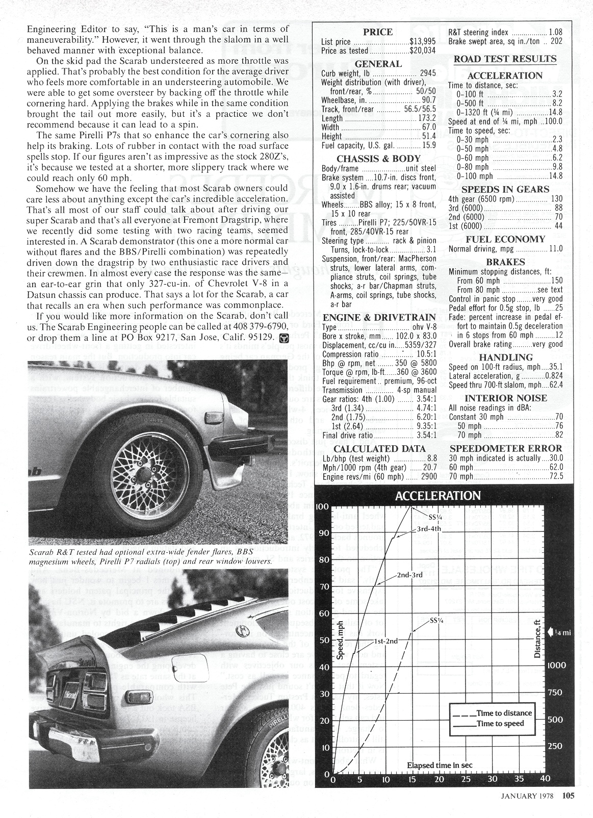 January 1978 Road and Track Scarab3